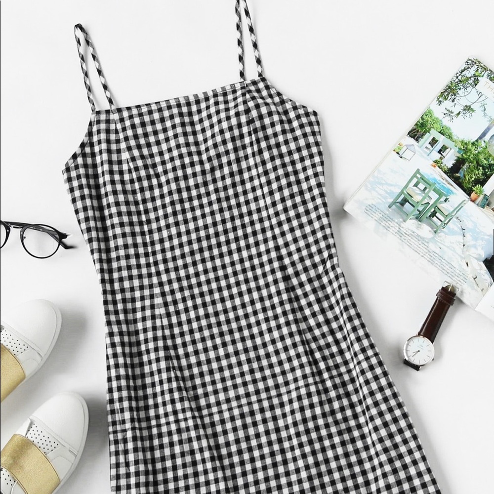 Gingham plaid dress